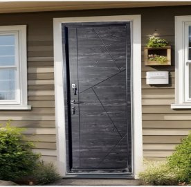 Մետաղյա մուտքի դուռ Veneer երկու փականով