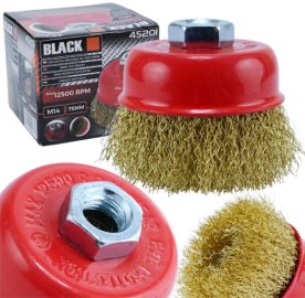 Պտտվող խոզանակ շլիֆմեքենայի համար, M14, 75մմ, լատունե մազերով, հղկող խոզանակ