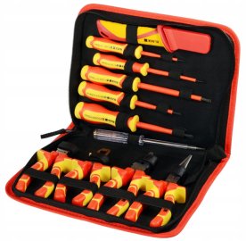 Էլեկտրիկի մեկուսացված գործիքների և պտուտակահանների հավաքածու 1000V, 11 հատ