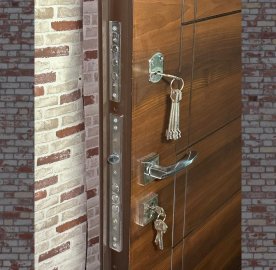 Մետաղյա մուտքի դուռ Nutwood երկու փականով