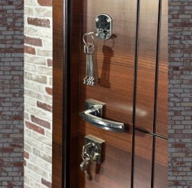 Մետաղյա մուտքի դուռ Nutwood երկու փականով