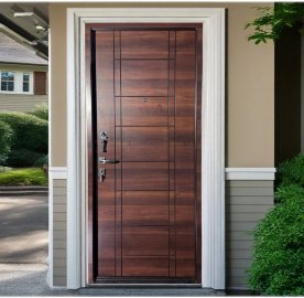 Մետաղյա մուտքի դուռ Nutwood երկու փականով