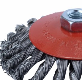 Հյուսված, հղկող խոզանակ մետաղական (հարթ) շլիֆմեքենայի համար, M14, 125մմ, մետաղի մաքրման և հղկման համար