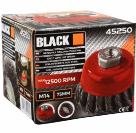 Հյուսված, հղկող խոզանակ մետաղական շլիֆմեքենայի համար, M14, 75մմ, մետաղի մաքրման և հղկման համար